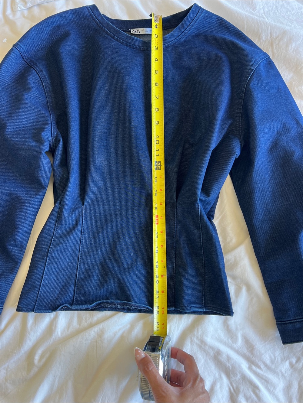 Zara Women's Chambray Crewneck Top - Picture 5 of 5